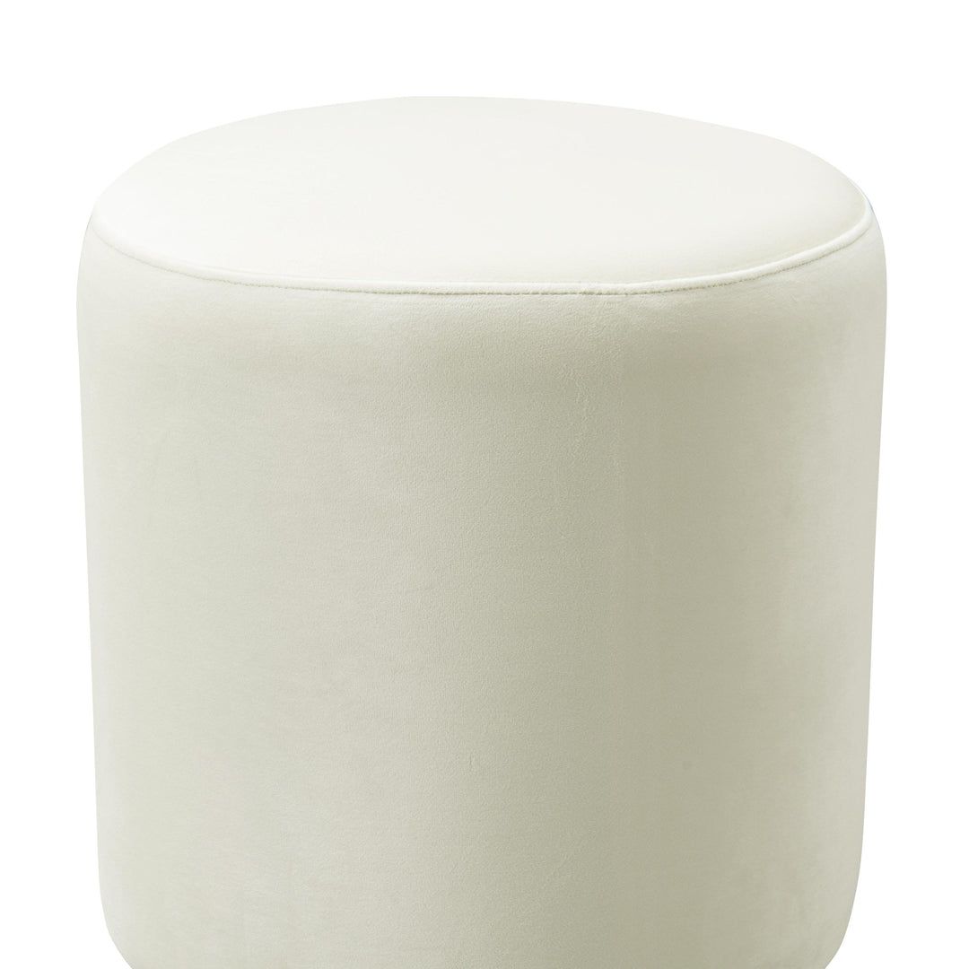 Opal Cream Velvet Ottoman