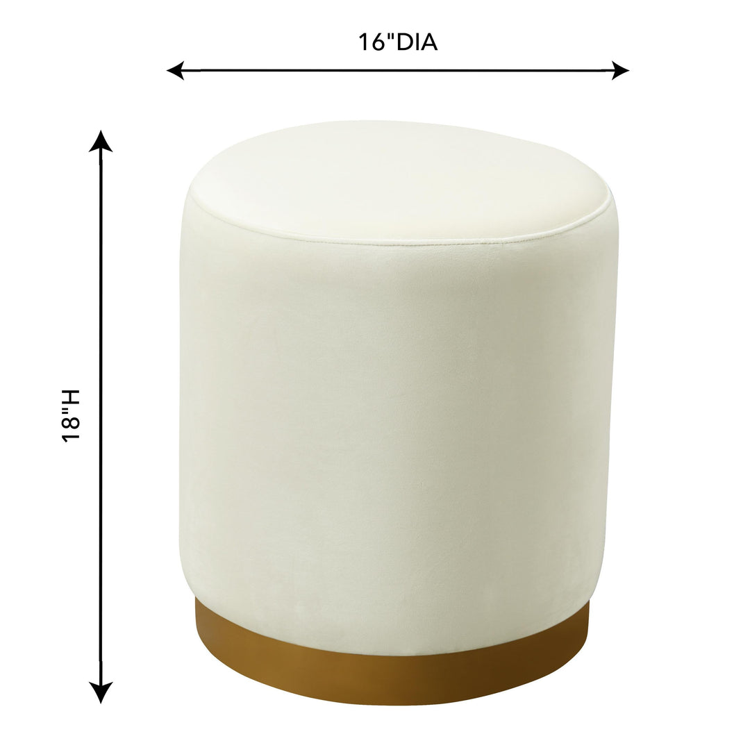 Opal Cream Velvet Ottoman