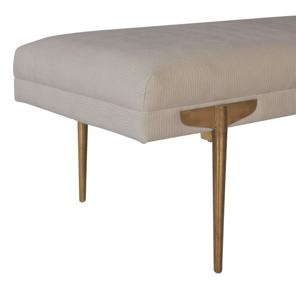 Brno White Waived Velvet Bench