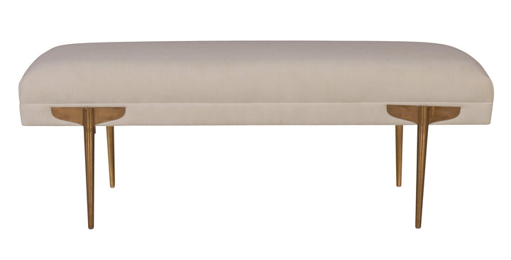 Brno White Waived Velvet Bench