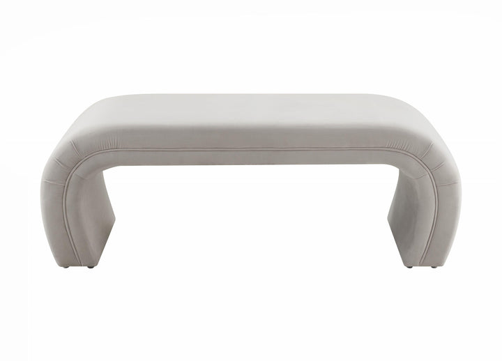 Kenya Light Grey Velvet Bench