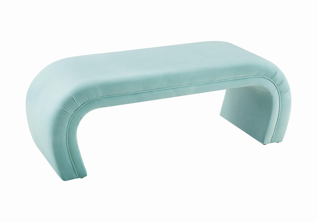 Kenya Bright Blue Velvet Bench