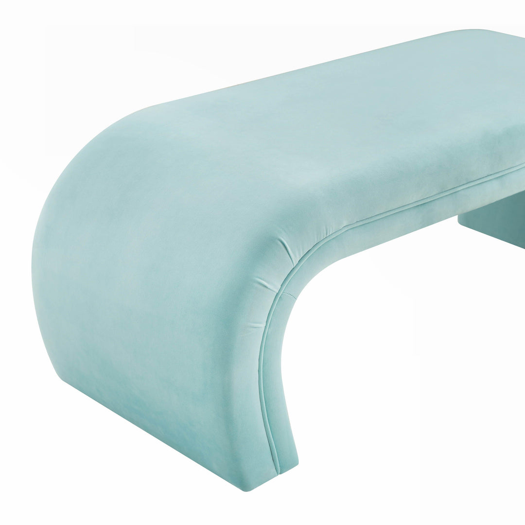 Kenya Bright Blue Velvet Bench