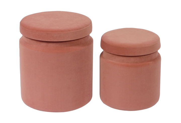 Kris Salmon Storage Ottomans - Set of 2