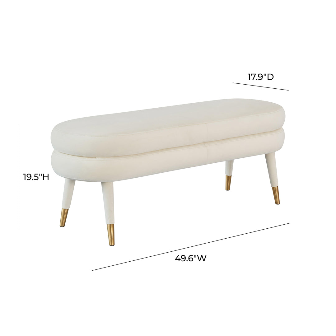 Betty Cream Velvet Bench