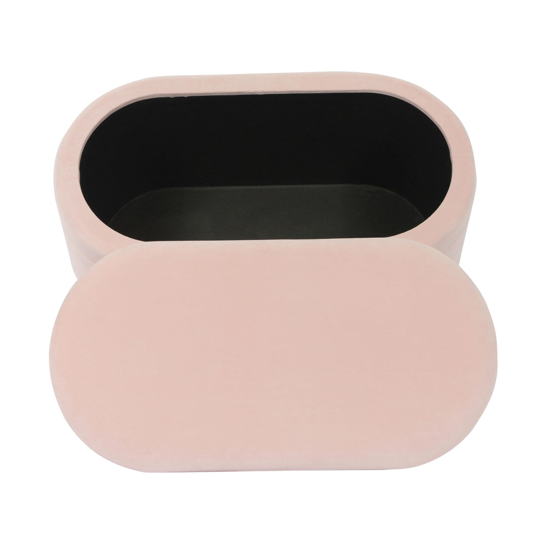 Lillian Blush Velvet Storage Bench