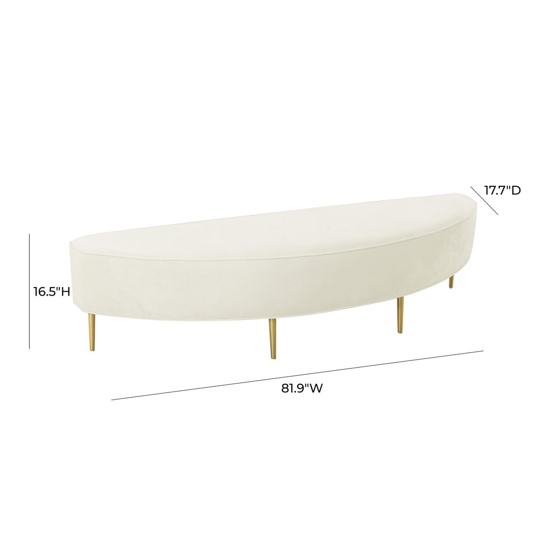 Bianca Cream Velvet King Bench