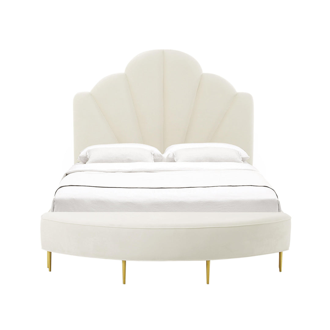 Bianca Cream Velvet King Bench