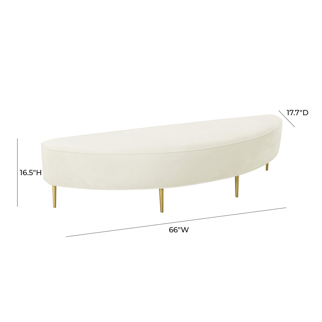 Bianca Cream Velvet Queen Bench