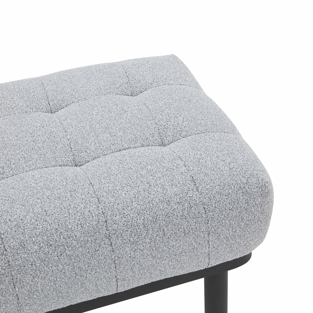 Olivia Grey Boucle Bench