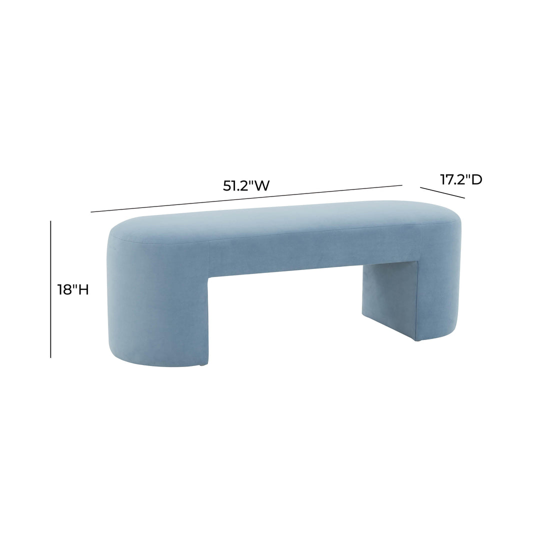 Elena Light Blue Velvet Bench