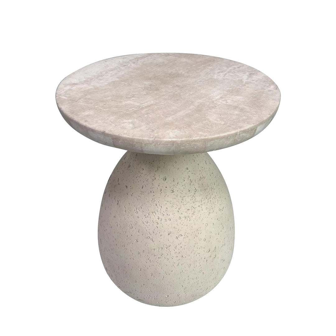 Gina Cream Travertine Side Table