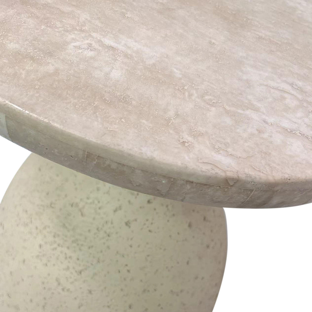 Gina Cream Travertine Side Table