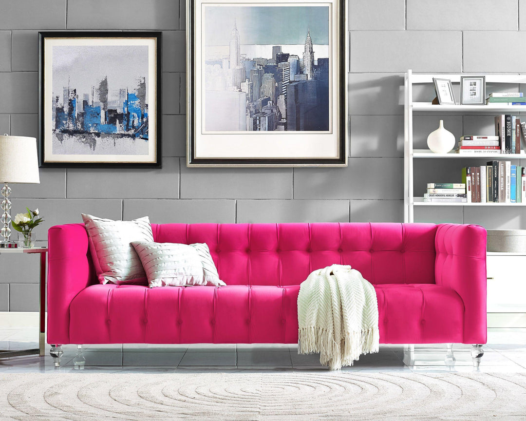 Bea Pink Velvet Sofa