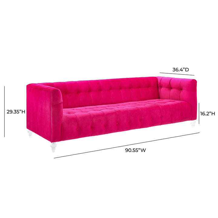 Bea Pink Velvet Sofa