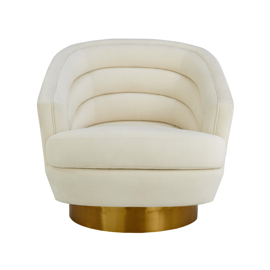 Canyon Cream Velvet Swivel Chair