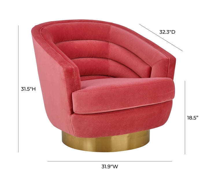 Canyon Hot Pink Velvet Swivel Chair