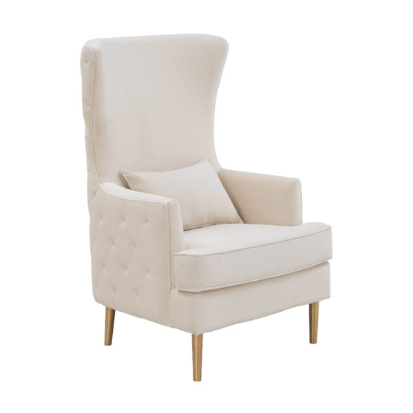 Alina Cream Tall Tufted Back Chair