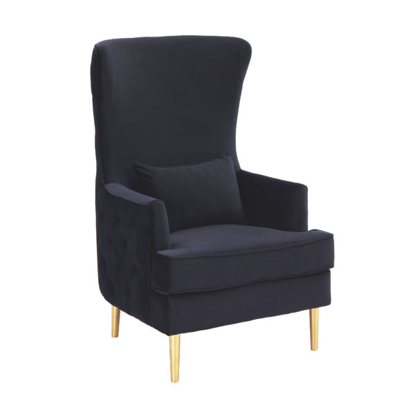 Alina Black Tall Tufted Back Chair