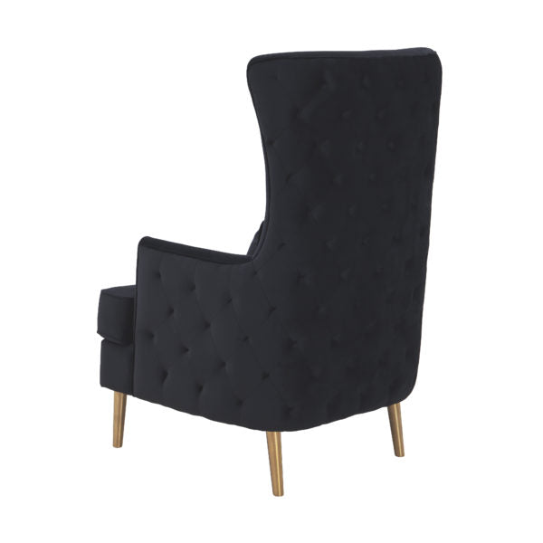 Alina Black Tall Tufted Back Chair