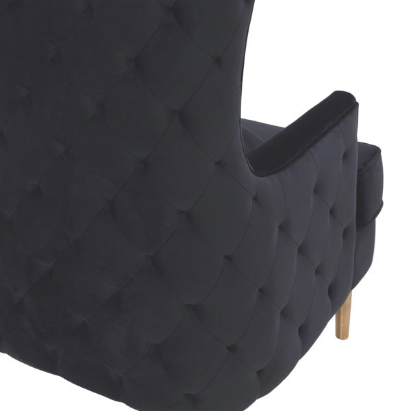 Alina Black Tall Tufted Back Chair