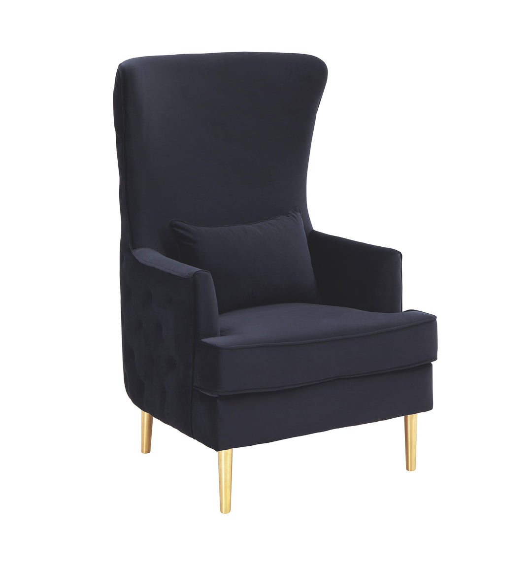 Alina Black Tall Tufted Back Chair