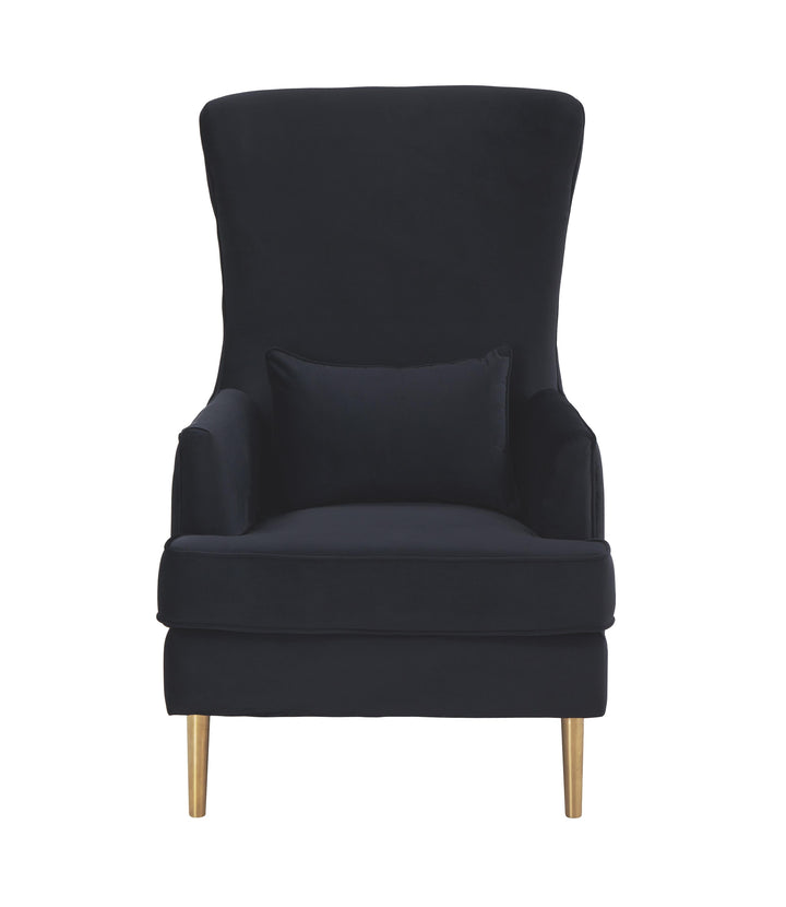 Alina Black Tall Tufted Back Chair