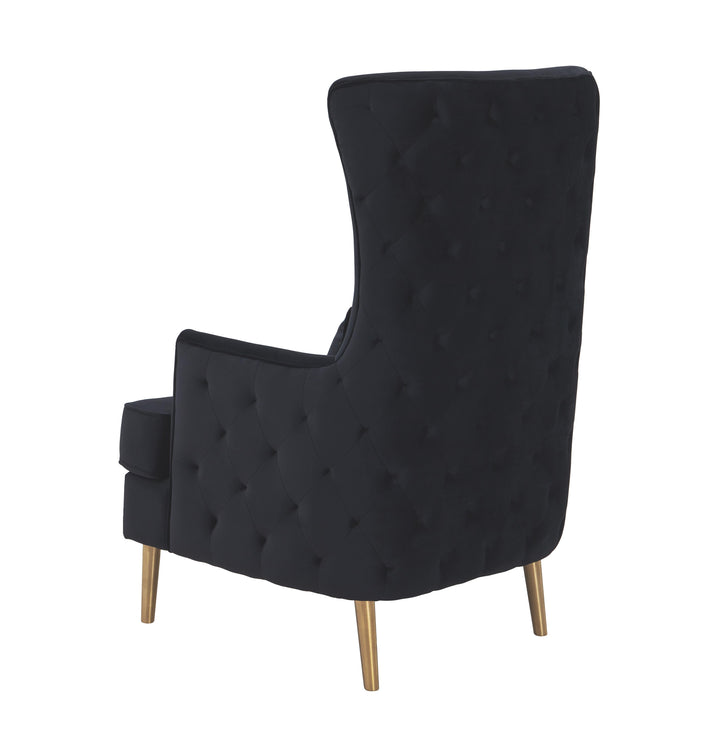 Alina Black Tall Tufted Back Chair