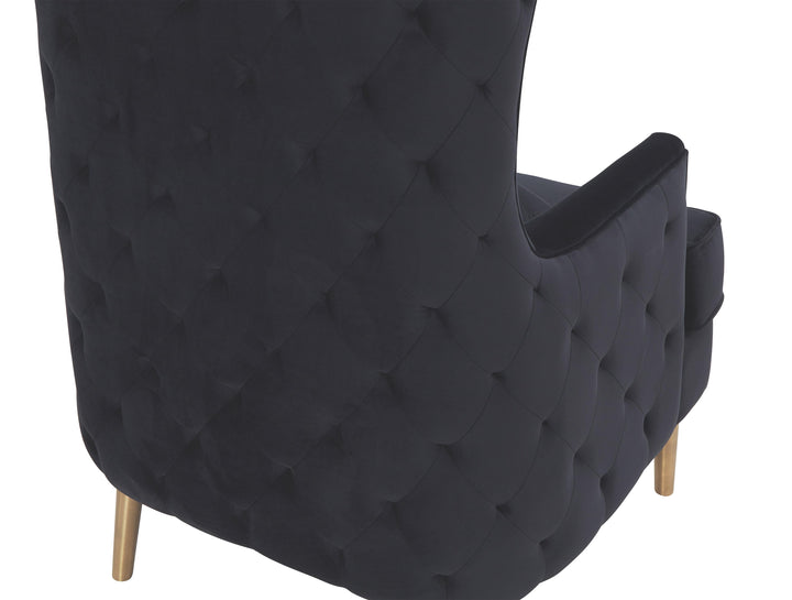 Alina Black Tall Tufted Back Chair