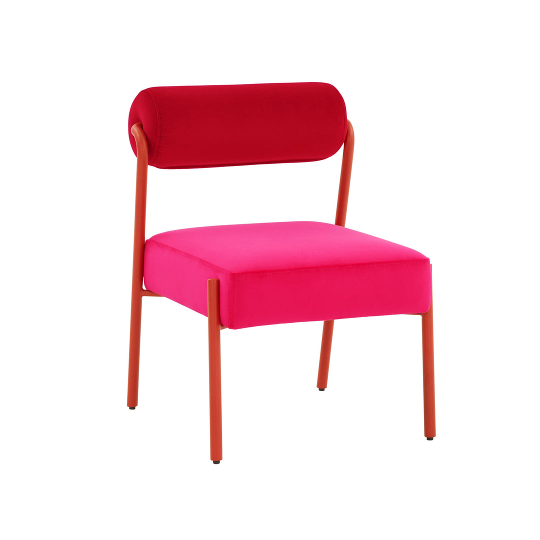 Jolene Hot Pink Velvet Accent Chair