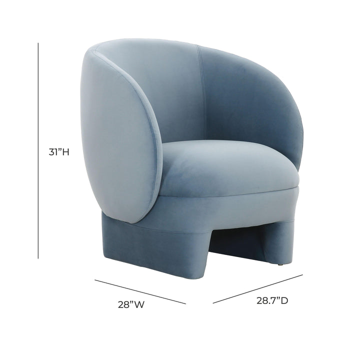 Kiki Blue Stone Velvet Accent Chair