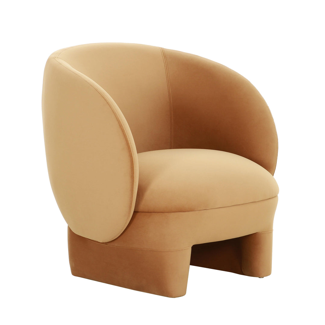 Kiki Cognac Velvet Accent Chair