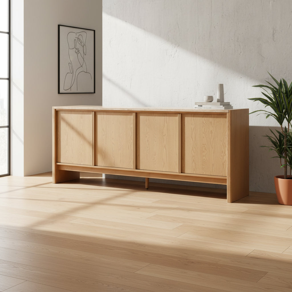 Travoli Sideboard Travertine top American ash