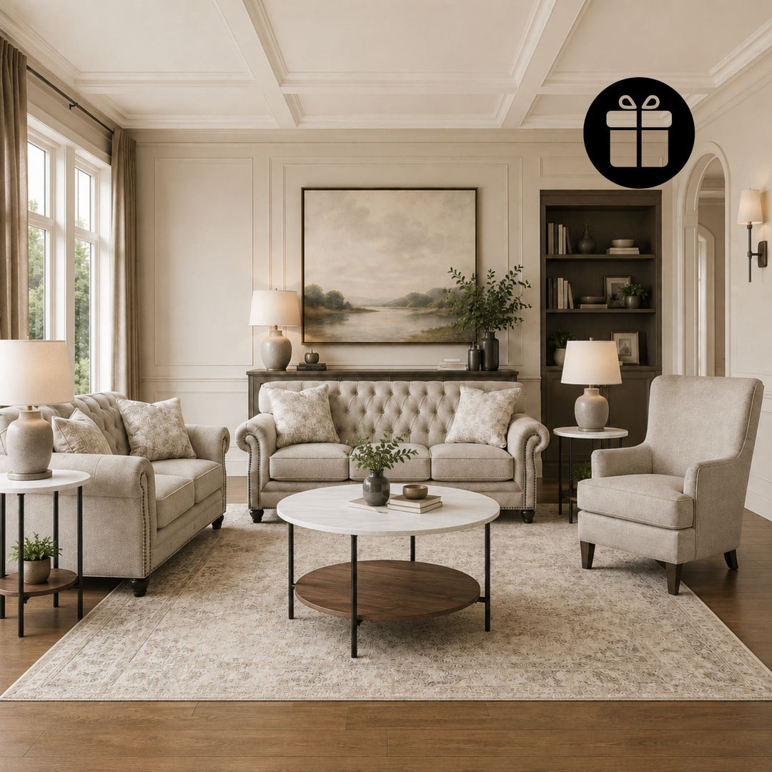 Katahdin Sofa Set with Free Wrenwich Occasional Table Set (3/CN)