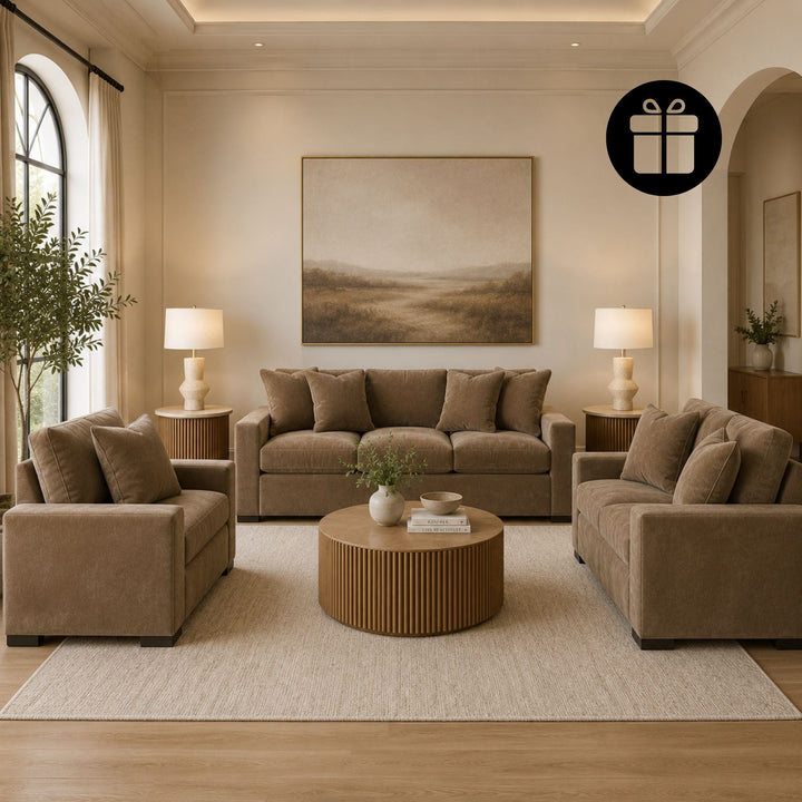 Calden Sofa Set with 2 Free Terra Pearl - Table Lamp