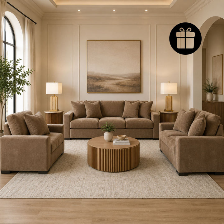 Calden Sofa Set with 2 Free Travero Table Lamp