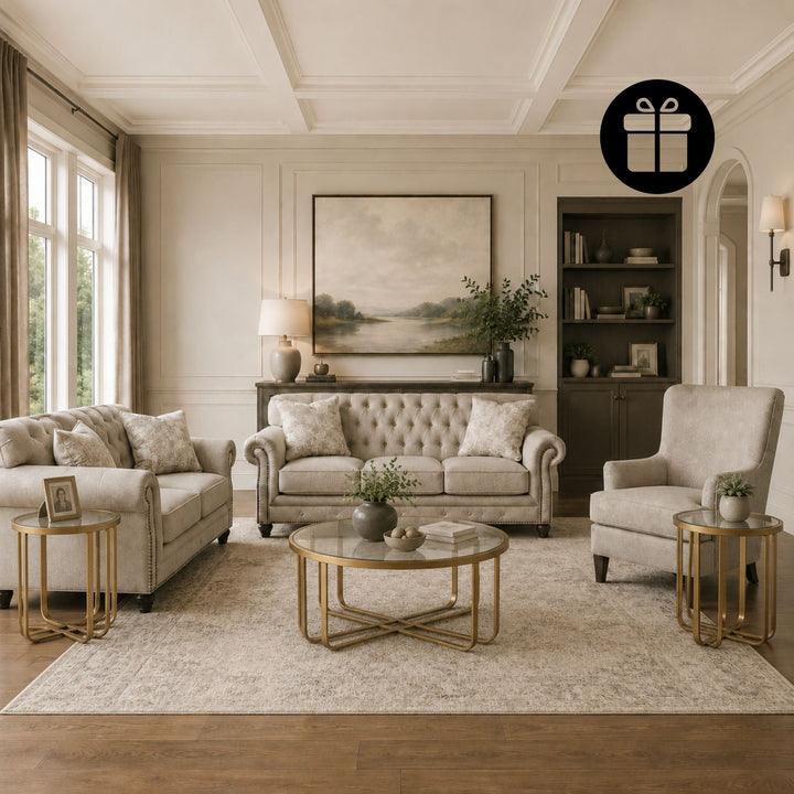 Katahdin Sofa Set with Free Milloton Table (Set of 3)