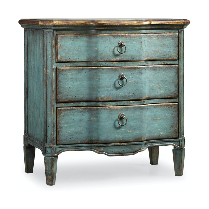 Three Drawer Turquoise Chest