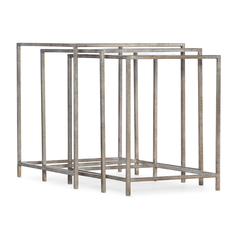 Wavecrest Metal and Glass Nesting Tables