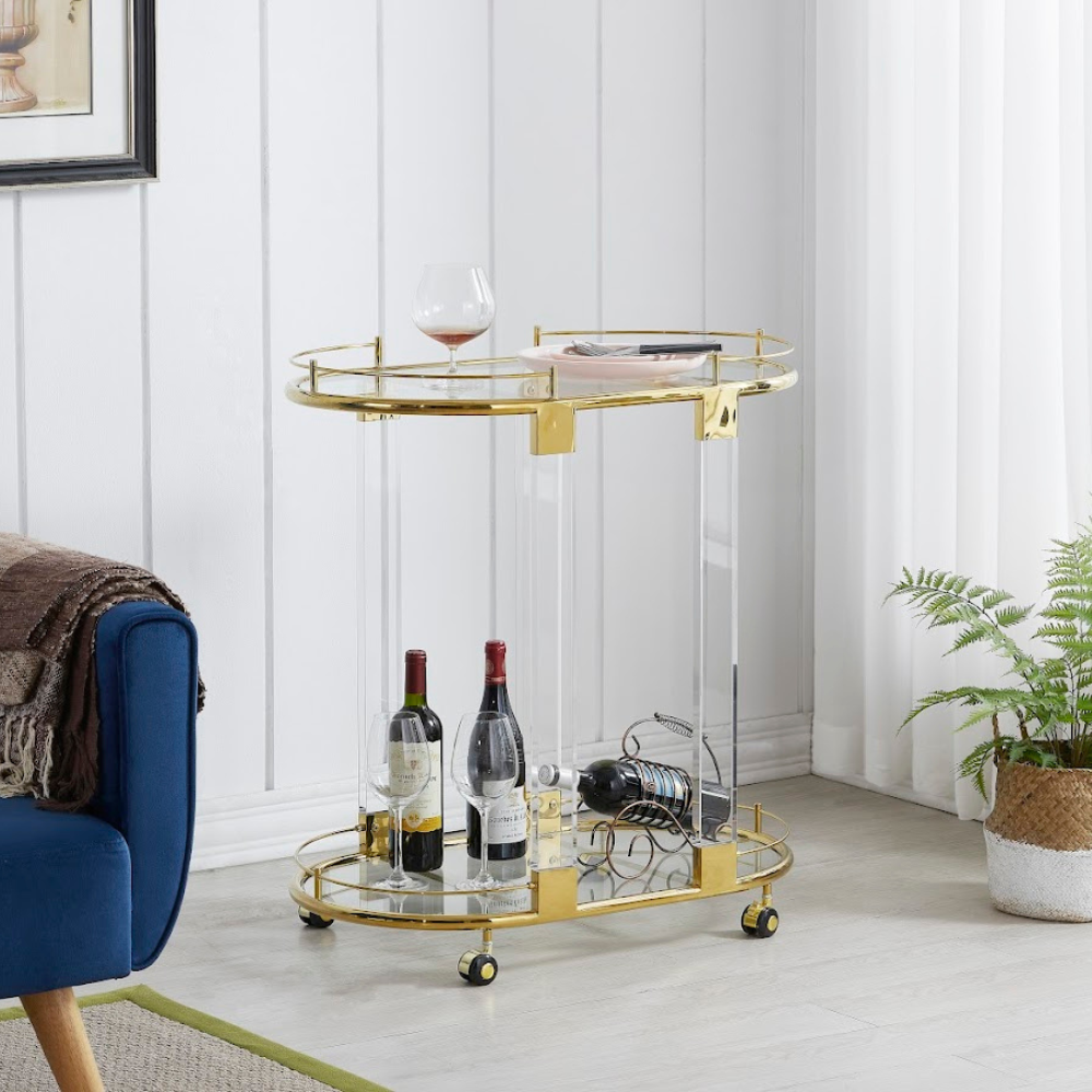 Acrylic with gold cart