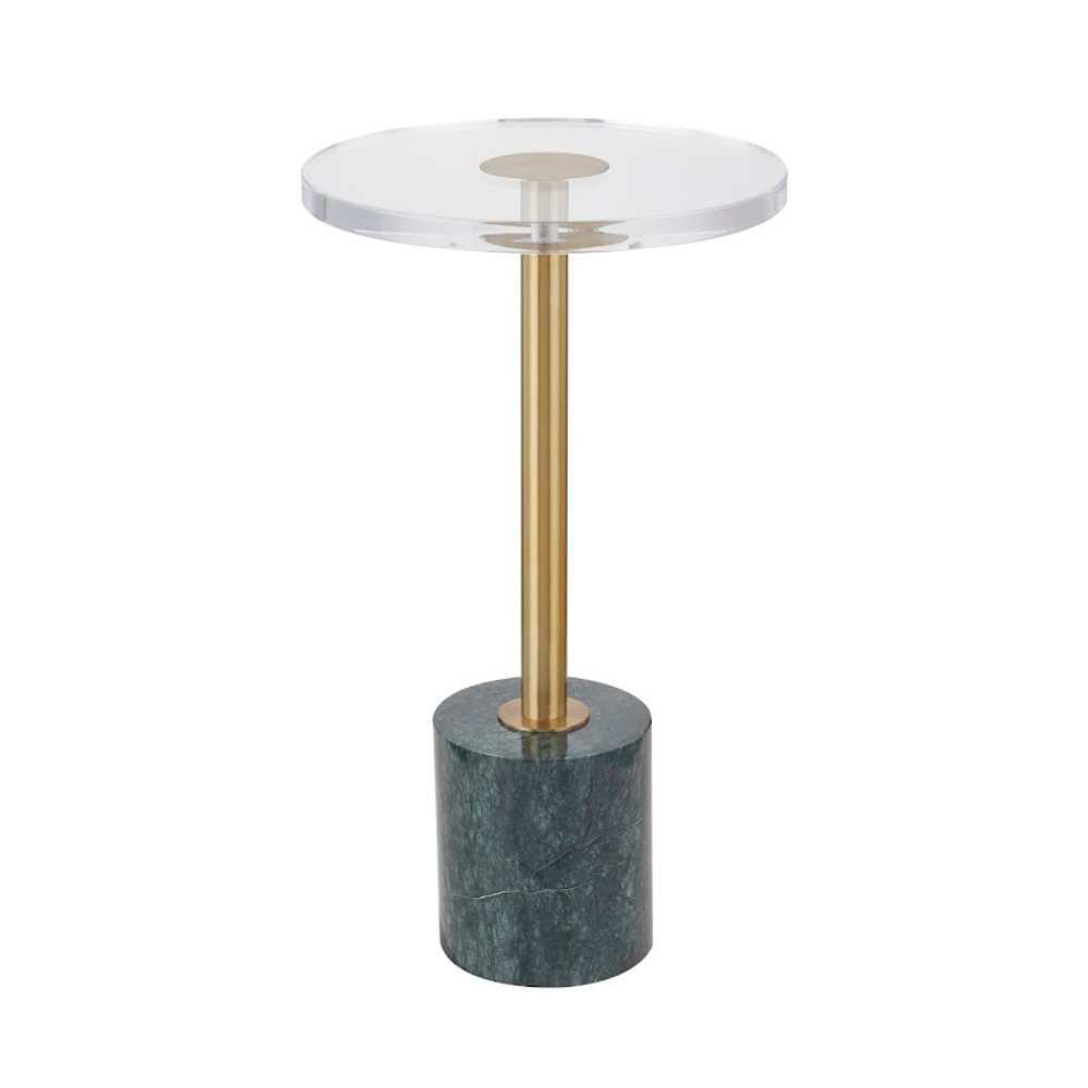 Acrylic Accent table with white marble base