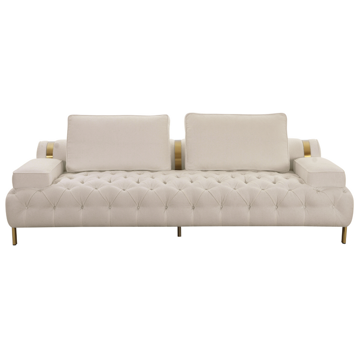 Tufting Tan 3 Seater Sofa (240cm)