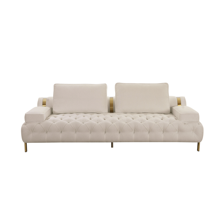 Tufting Tan Loveseat (200cm)