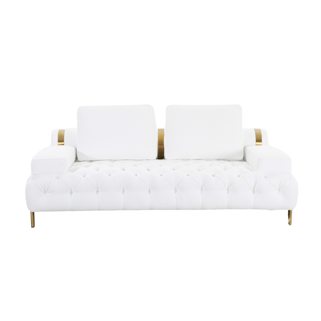 Tufting White Loveseat (200cm)