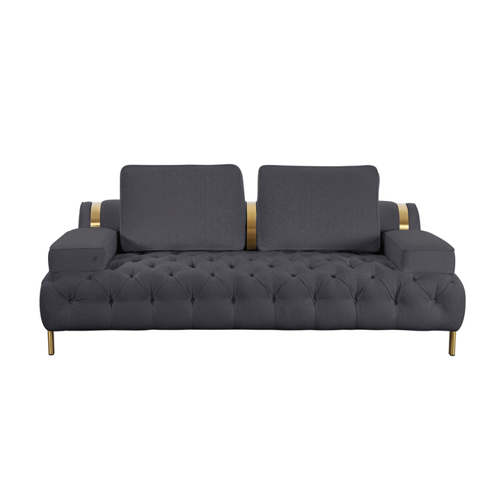 Tufting Dark Grey Loveseat (201cm)