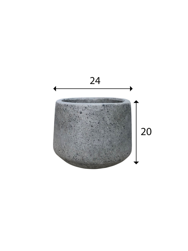 Coal Grey Terrazzo Indoor/Outdoor Plant Pot By Roots24W*24D*20H.