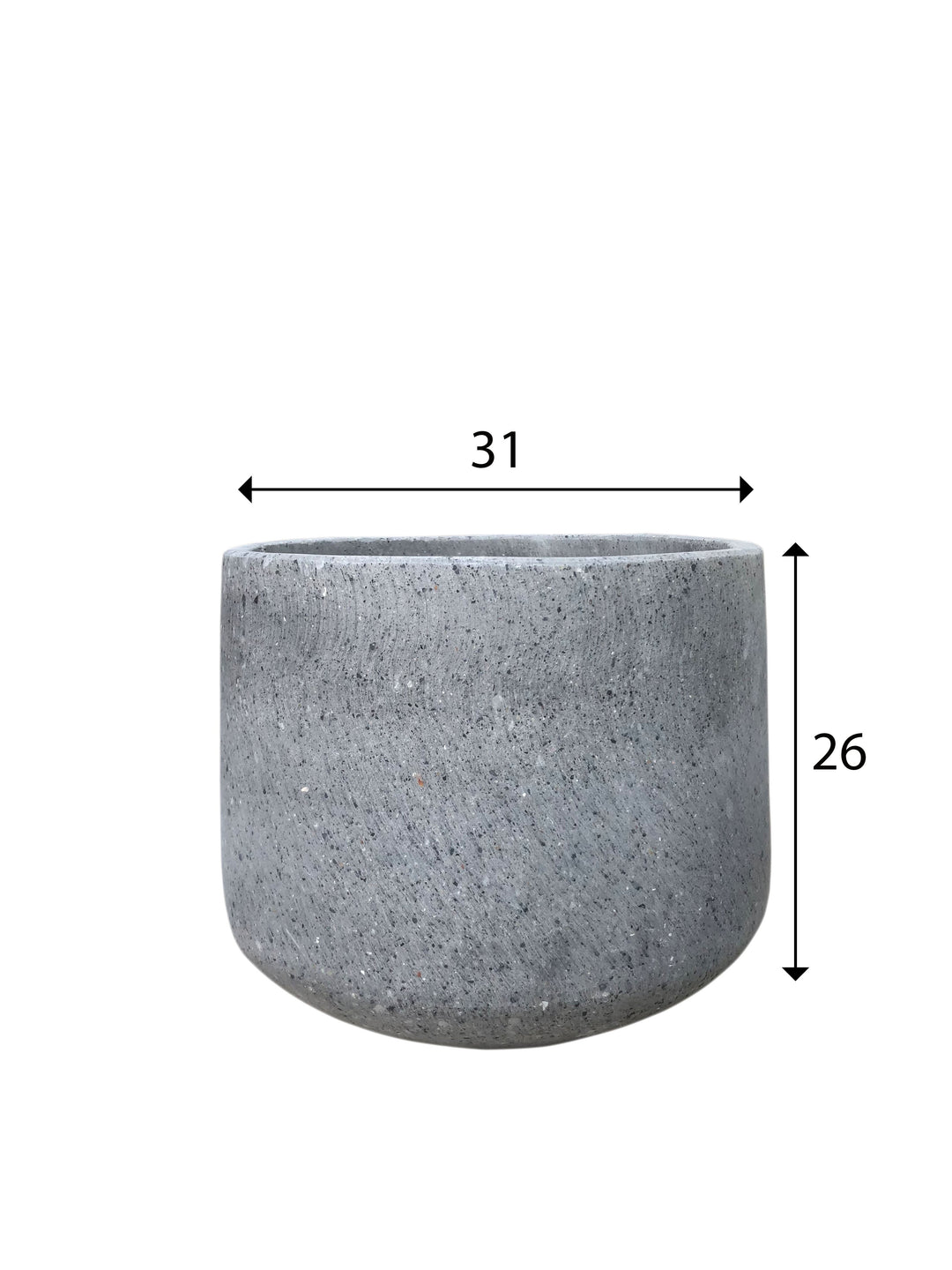 Coal Grey Terrazzo Indoor/Outdoor Plant Pot By Roots31W*31D*26H.