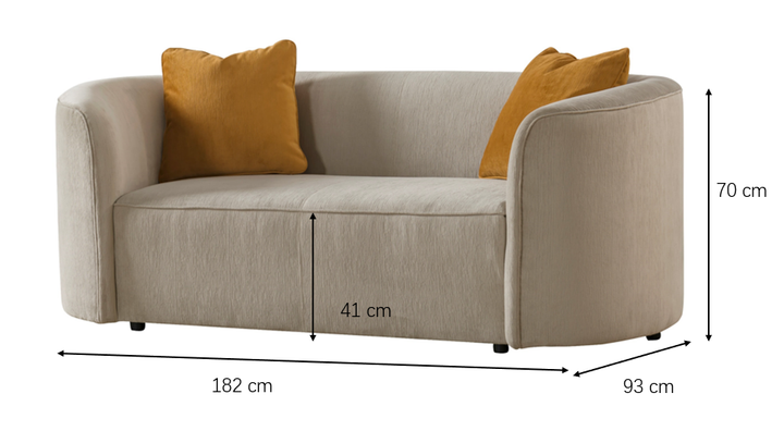 Dana Beige Mustard Loveseat (182cm)