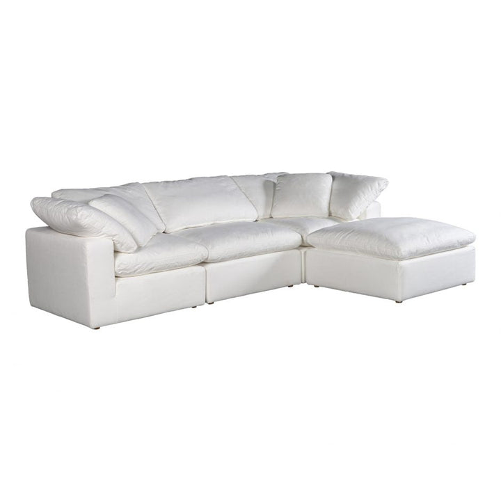 Clay Lounge Modular Sectional Livesmart Fabric White