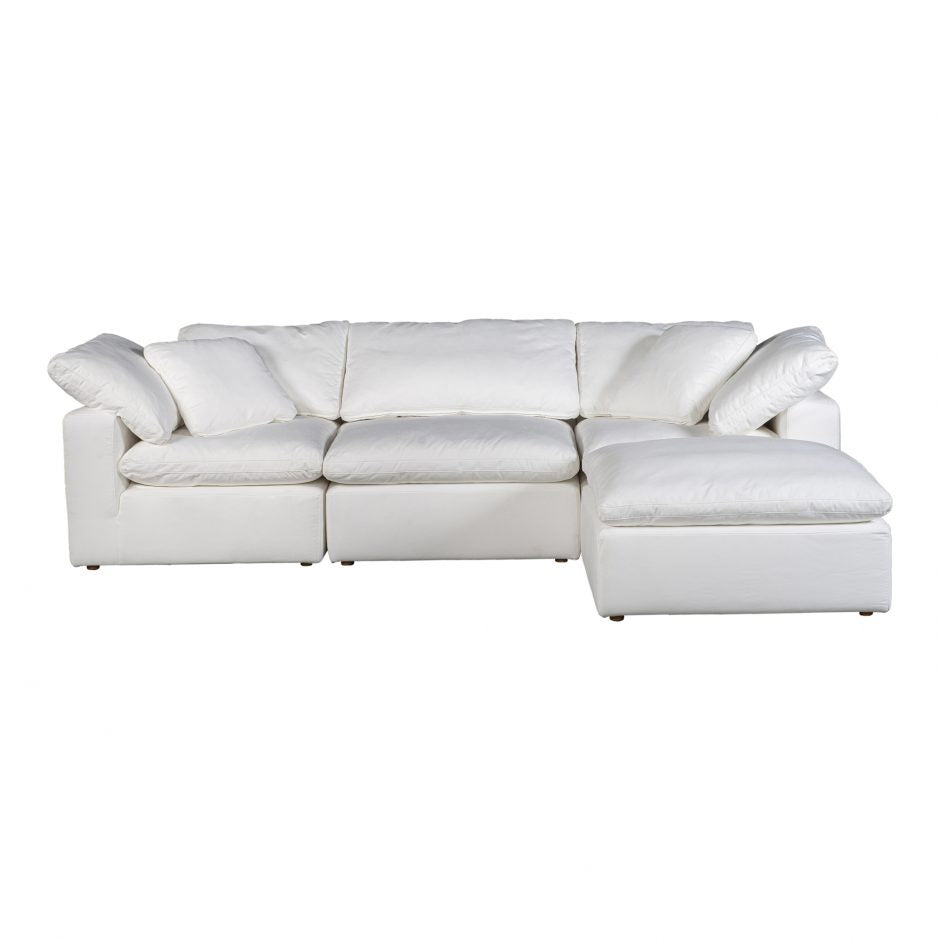 Clay Lounge Modular Sectional Livesmart Fabric White